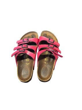 Birkenstock Florida Sandals – Pink | Size 36 | 3 Strap Leather Buckle